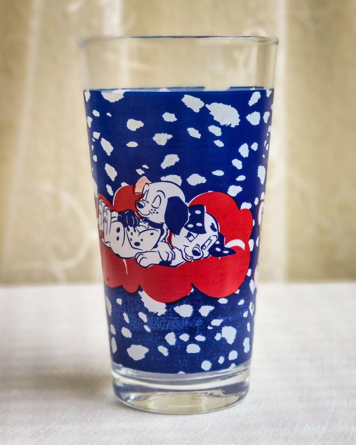 VERY RARE Vintage Y2K 102 Dalmatians Drinking Glass | Retro 2000s | Red White