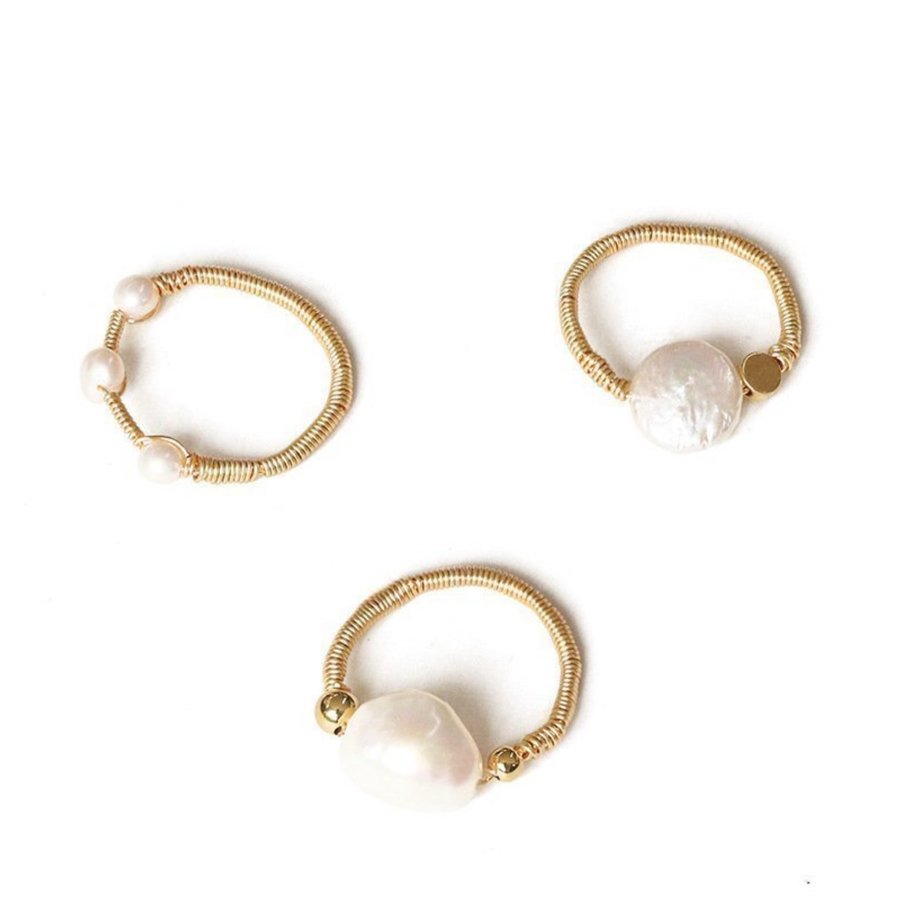 Baroque ring natural freshwater pearls