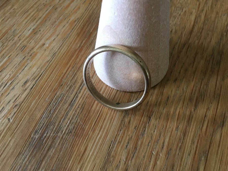 Välbevarad antik ring ”Elektrisk Giktring” i mässing stämplad / Strl 205 mm