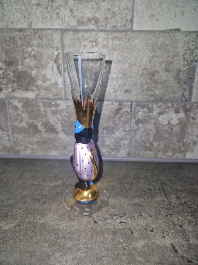 Djävulsglas Nobel Gunnar Cyrén Orrefors snapsglas 2016 ljusrosa metallic rosa