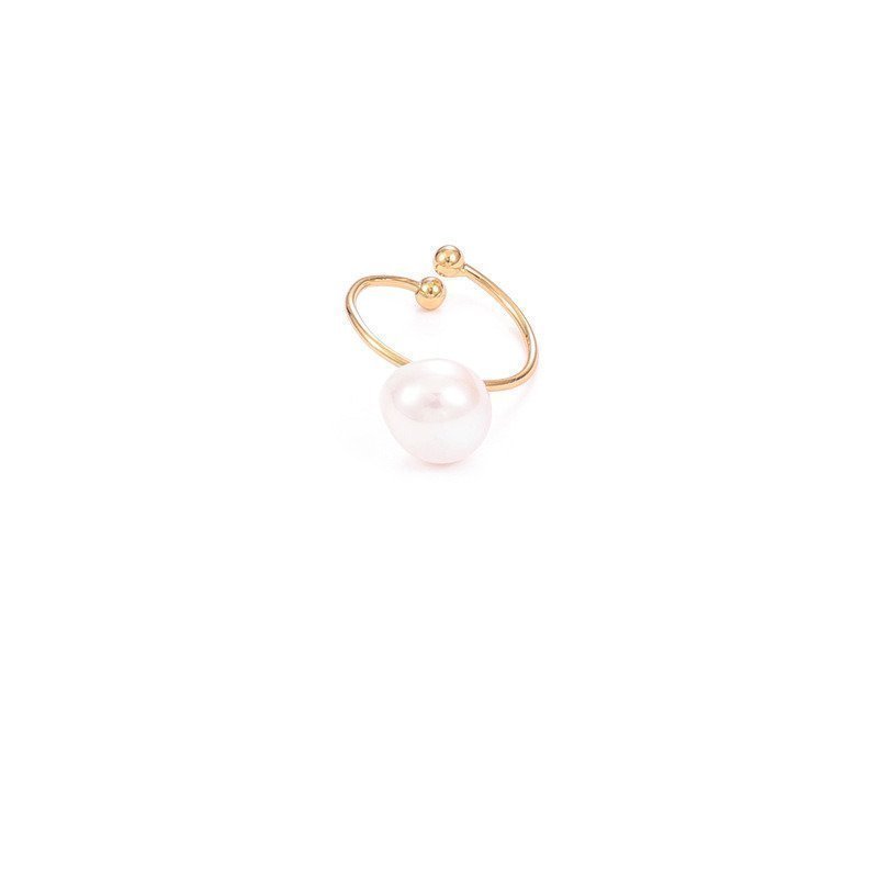 Baroque real pearl open ring