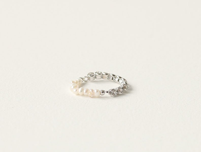 Freshwater Pearl Zircon Ring