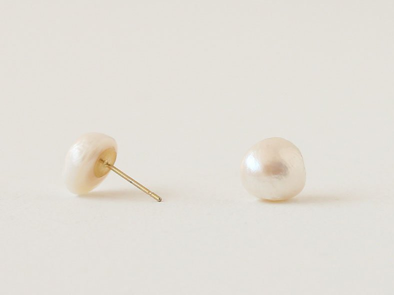 Baroque earrings natural freshwater pearls