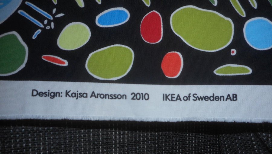 Oanvänt STORT färgstarkt TYG Kajsa Aronsson 2010 Ikea of Sweden