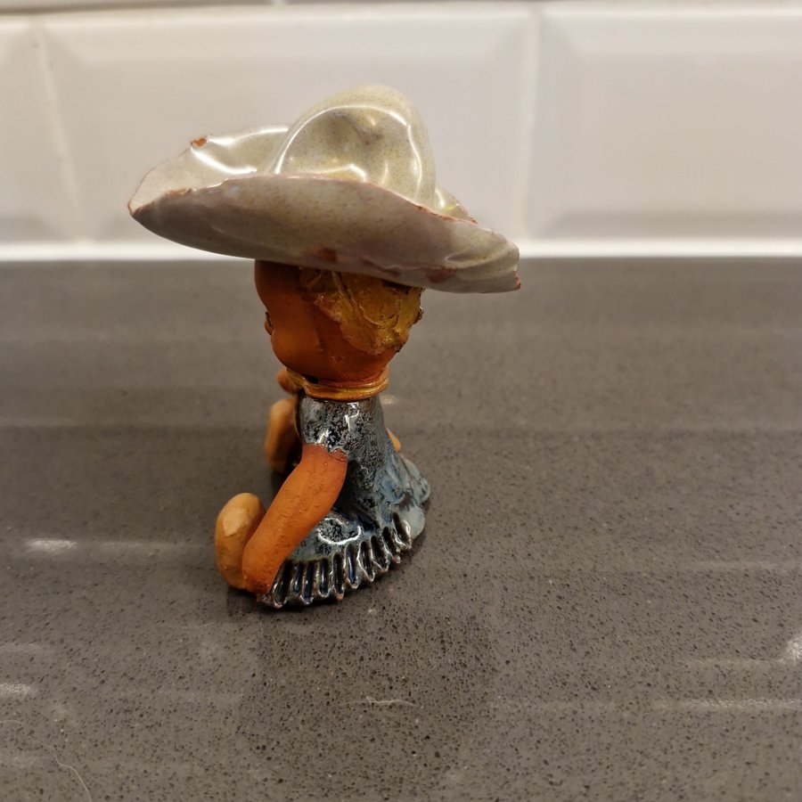 vintage Svante Turunen ceramic Little boy cowboy figurine Made In Finland