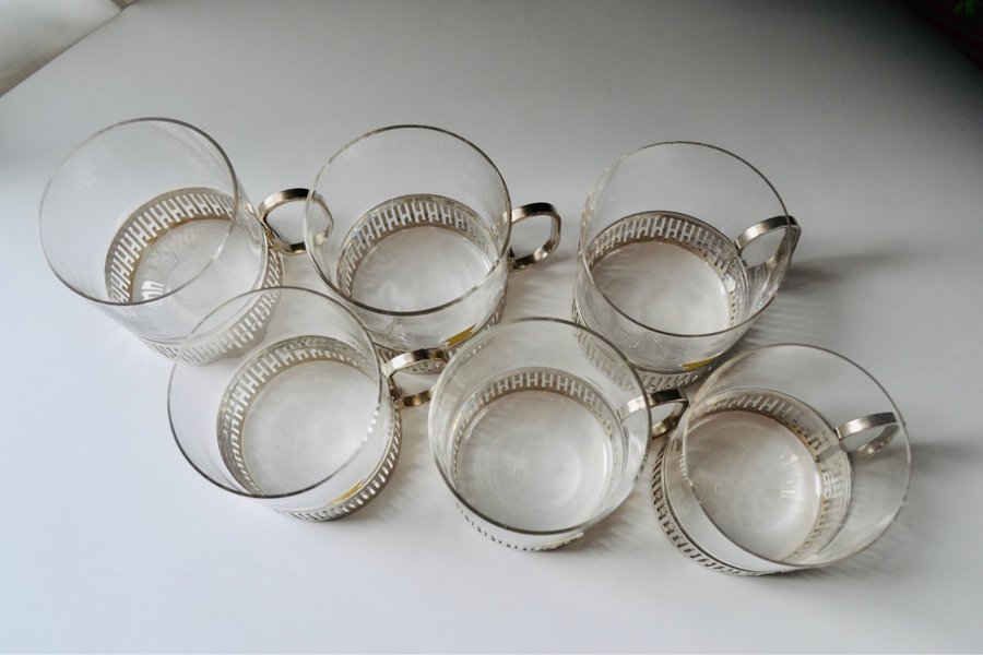 6 st IRISH COFFEE GLAS/ KAFFEGLAS - KJELL BLOMBERG GULLASKRUF glasbruk