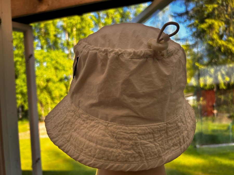 Textil retro TUXER unisex Bucket hatt fiskehatt eller solhatt i vit