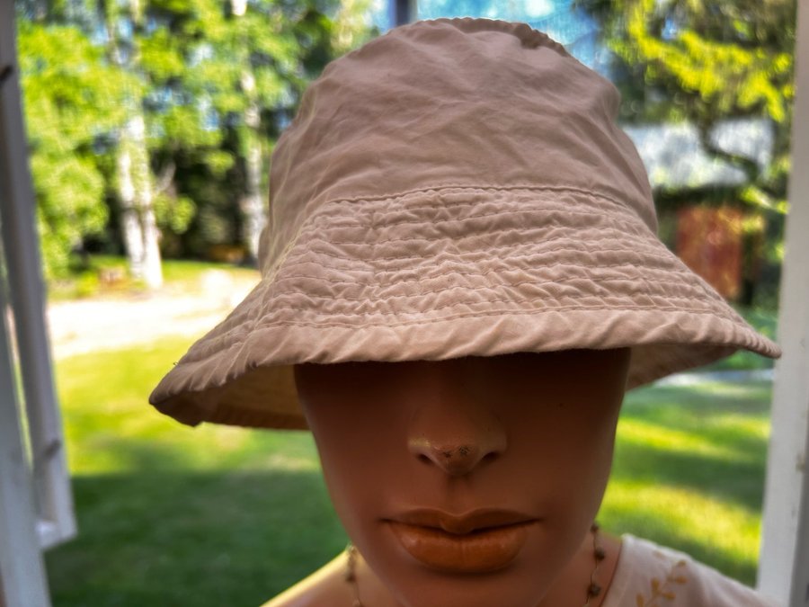 Textil retro TUXER unisex Bucket hatt fiskehatt eller solhatt i vit