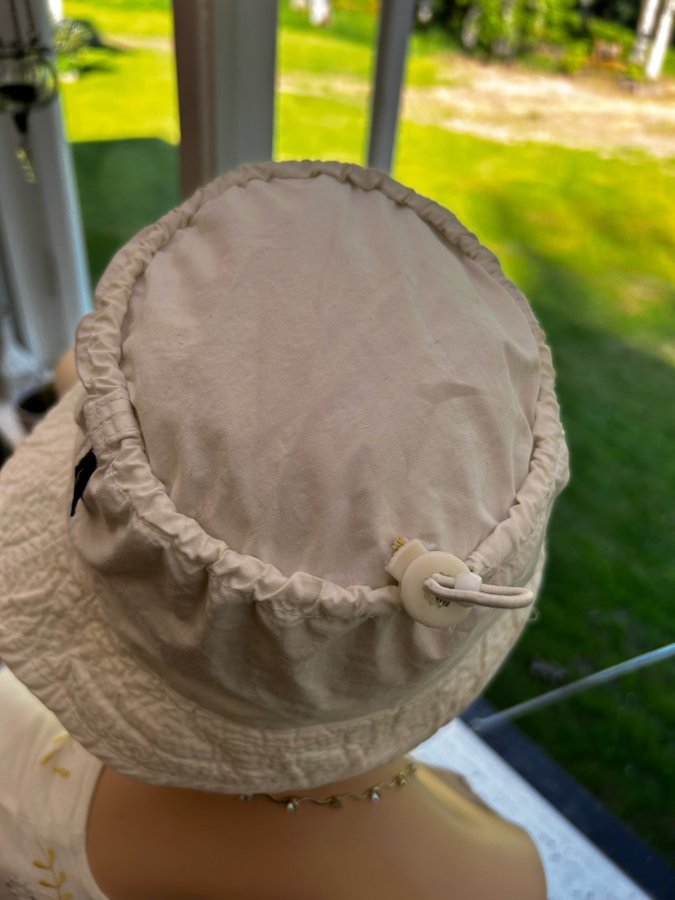 Textil retro TUXER unisex Bucket hatt fiskehatt eller solhatt i vit