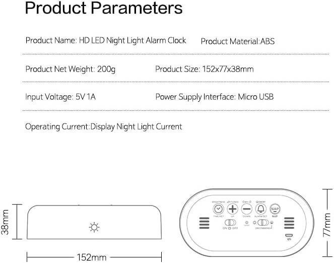 NY Multifunktionell LED-musiklarmklocka | Laddbar | 1500mAh |Nypris 349kr