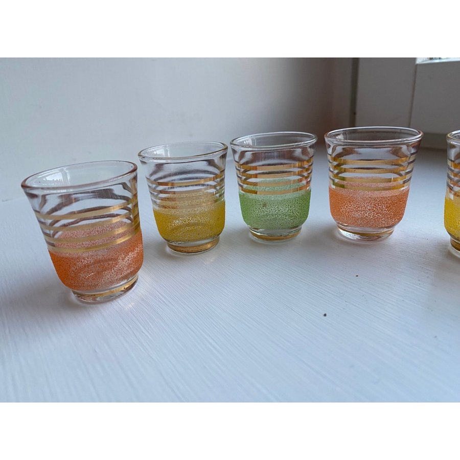 Retro vintage små glas frostat glas 50-tal Made in France
