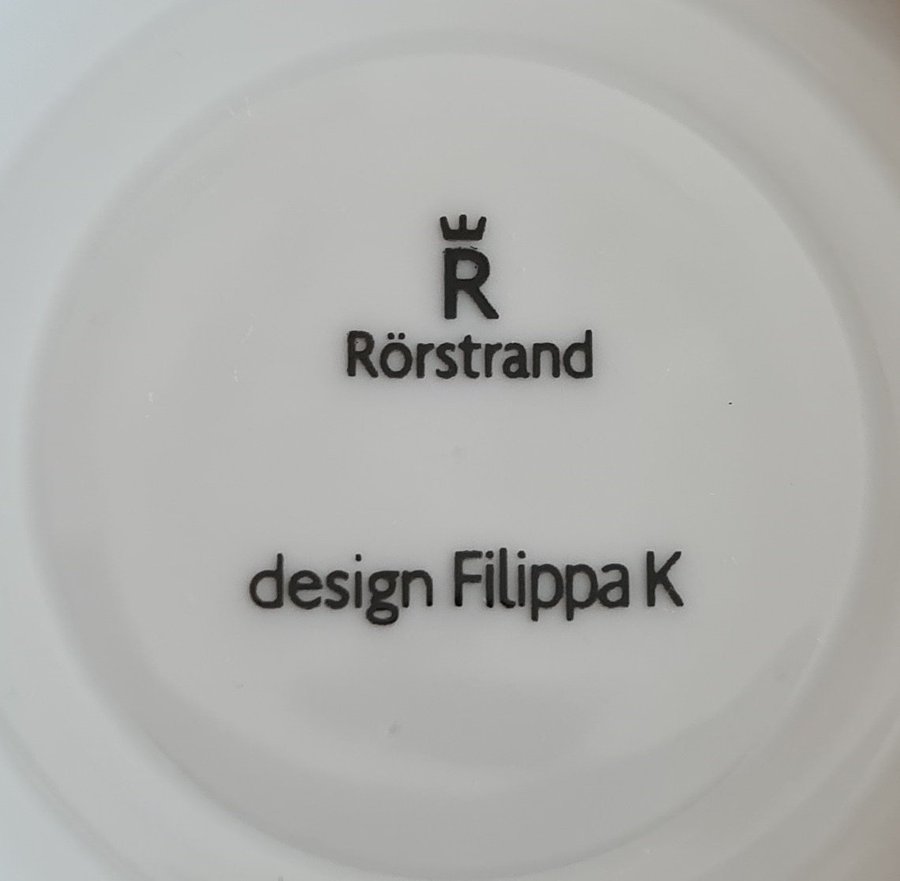 Filippa K Muggar 4st Vita med Grå Dekor FINA o FELFRIA - Märkta: Rörstrand mm