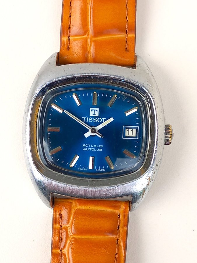 Vintage Tissot Actualis Autolub Blue Dial Manual Wind Watch