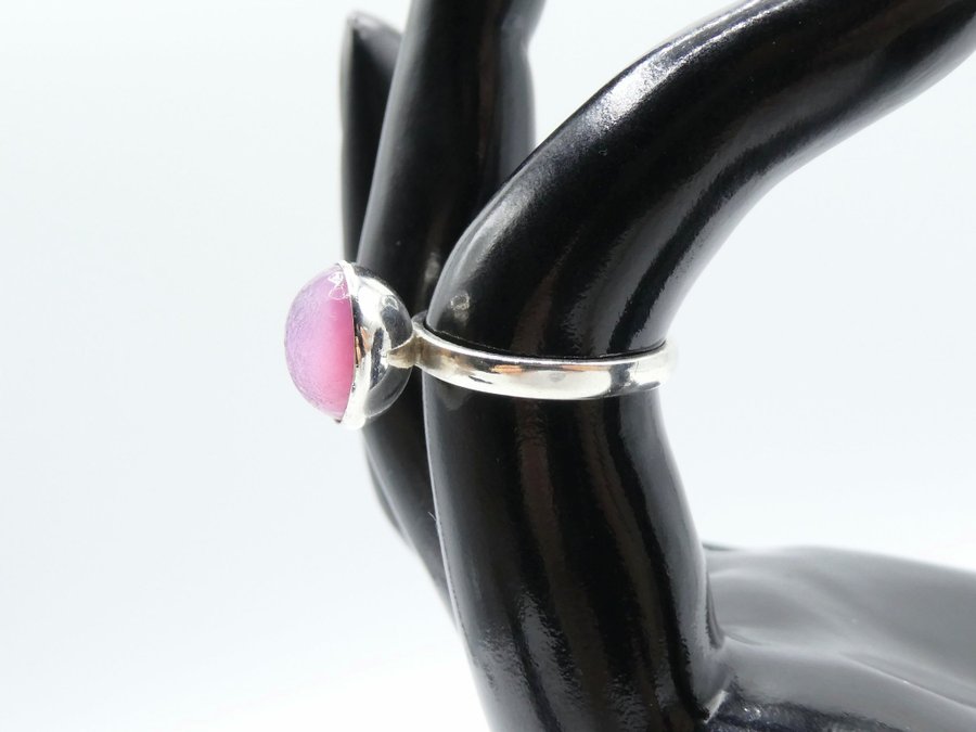 Karin Borup Copenhagen Sterling Silver Ring med rose quartz