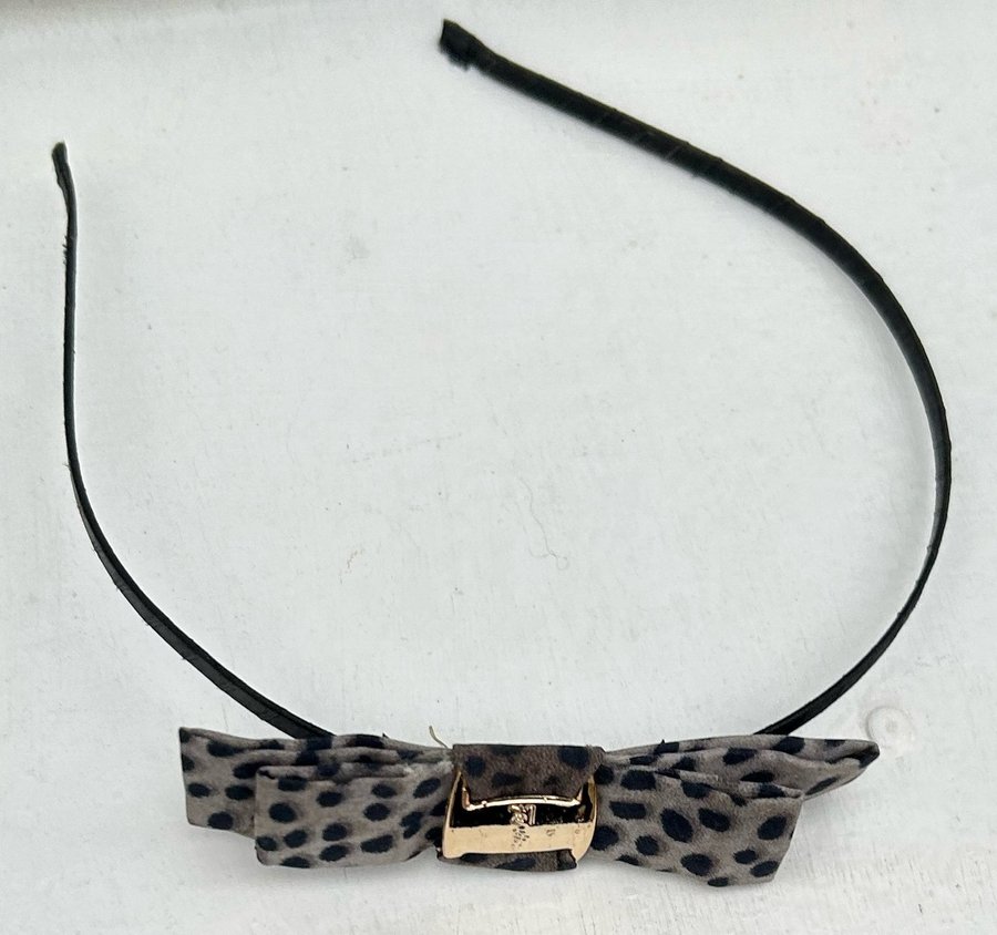 Elegant Handgjort Vintage Diadem med Leopardmönstrad Rosett