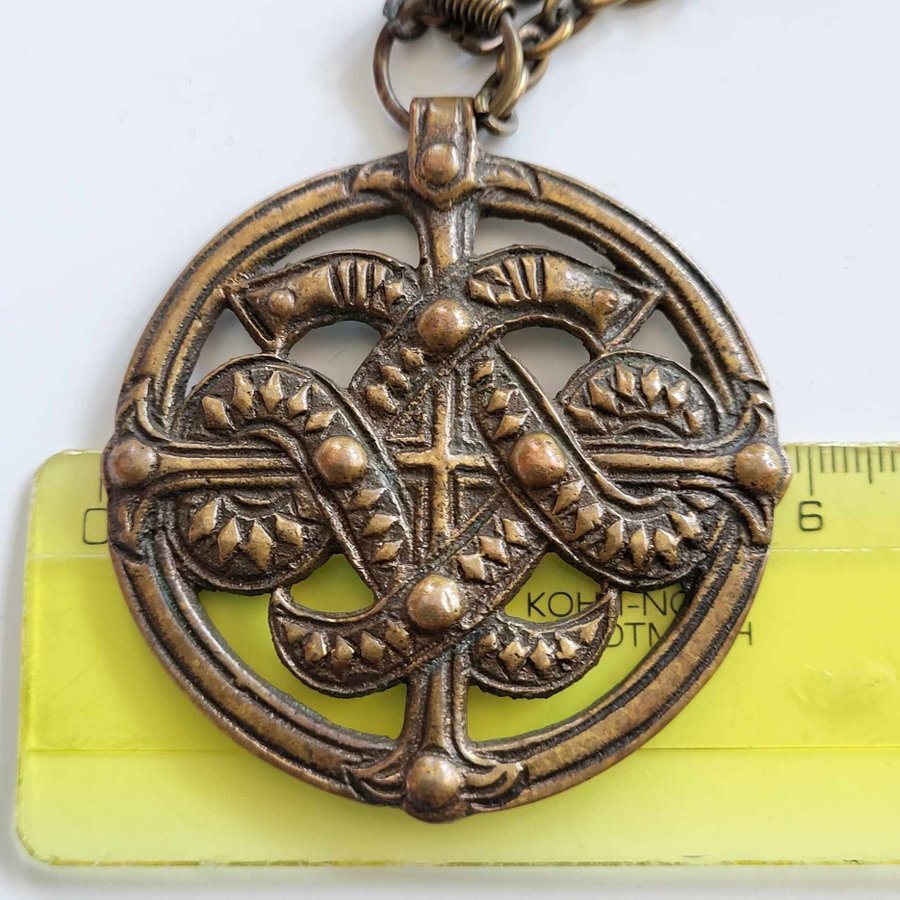Kalevala Koru halsband i brons bronshalsband Taika Riipus 60 cm stämplad kk