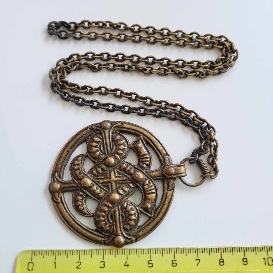 Kalevala Koru halsband i brons bronshalsband Taika Riipus 60 cm stämplad kk