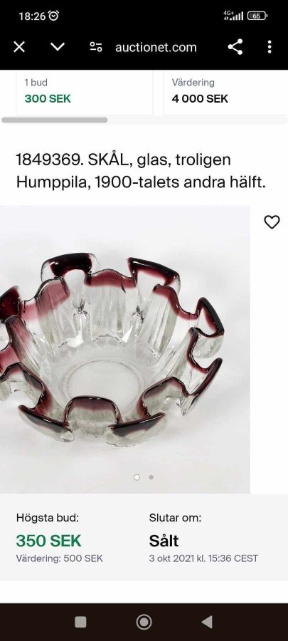 TAUNO WIRKKALA Humppila alt Muurla glasskål