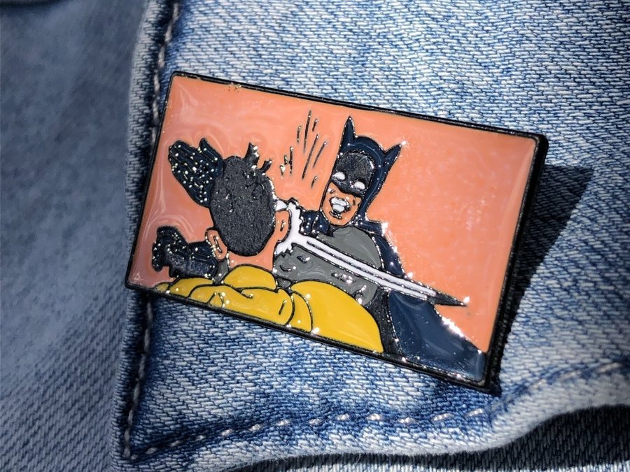 BATMAN SLAPPING ROBIN Enamel Meme Pin | My Parents Are Dead