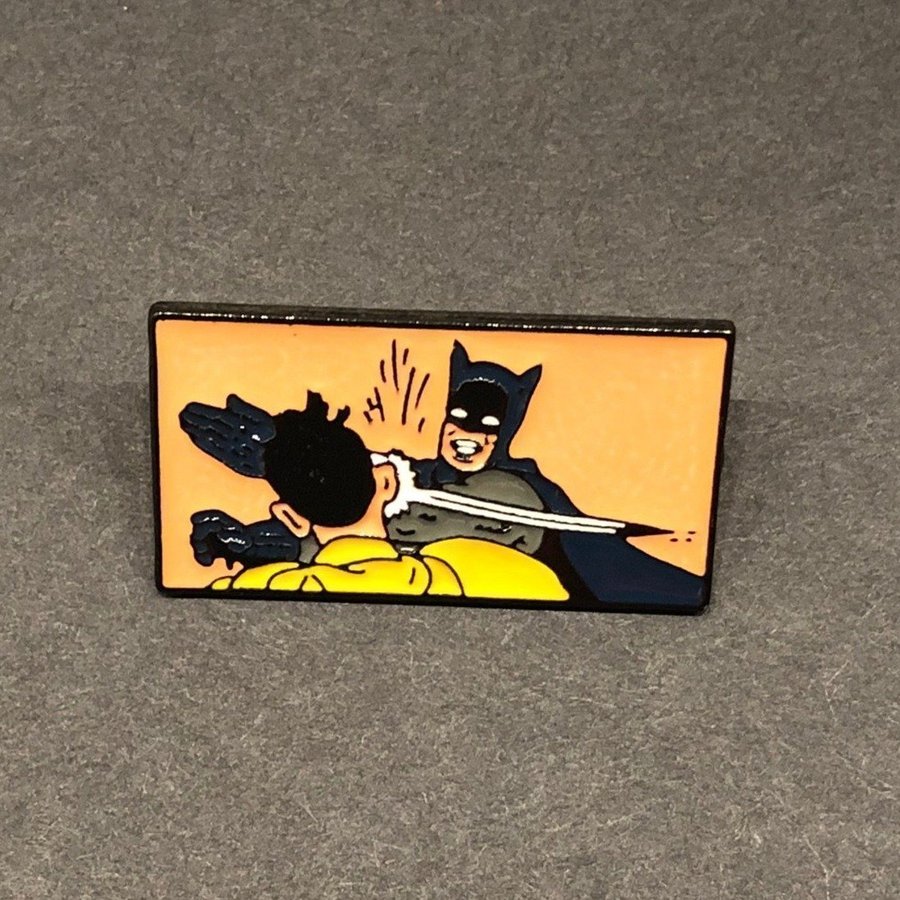 BATMAN SLAPPING ROBIN Enamel Meme Pin | My Parents Are Dead