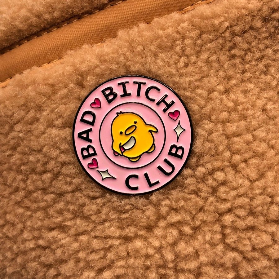 BAD BITCH CLUB Enamel Meme Pin | Funny Duck Pin | Cartoon Badge Brooche