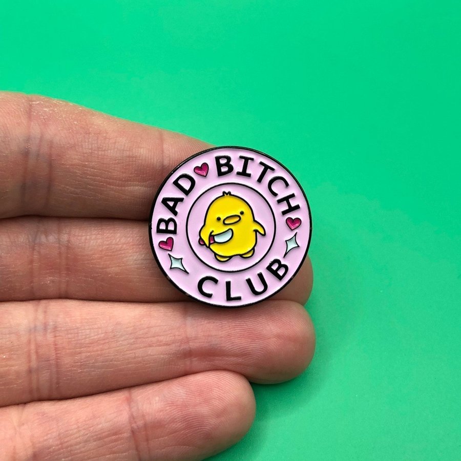 BAD BITCH CLUB Enamel Meme Pin | Funny Duck Pin | Cartoon Badge Brooche