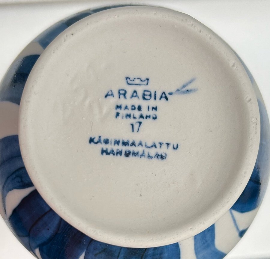 Arabia handmålad vintage vas