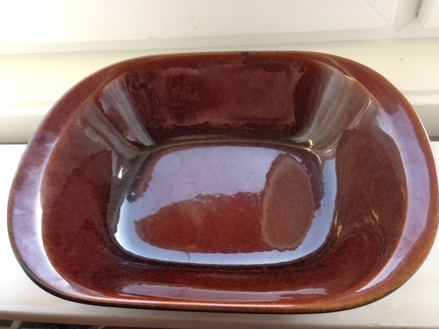 Retro brun keramik skål  signerad BK