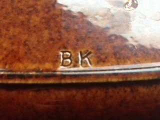 Retro brun keramik skål  signerad BK