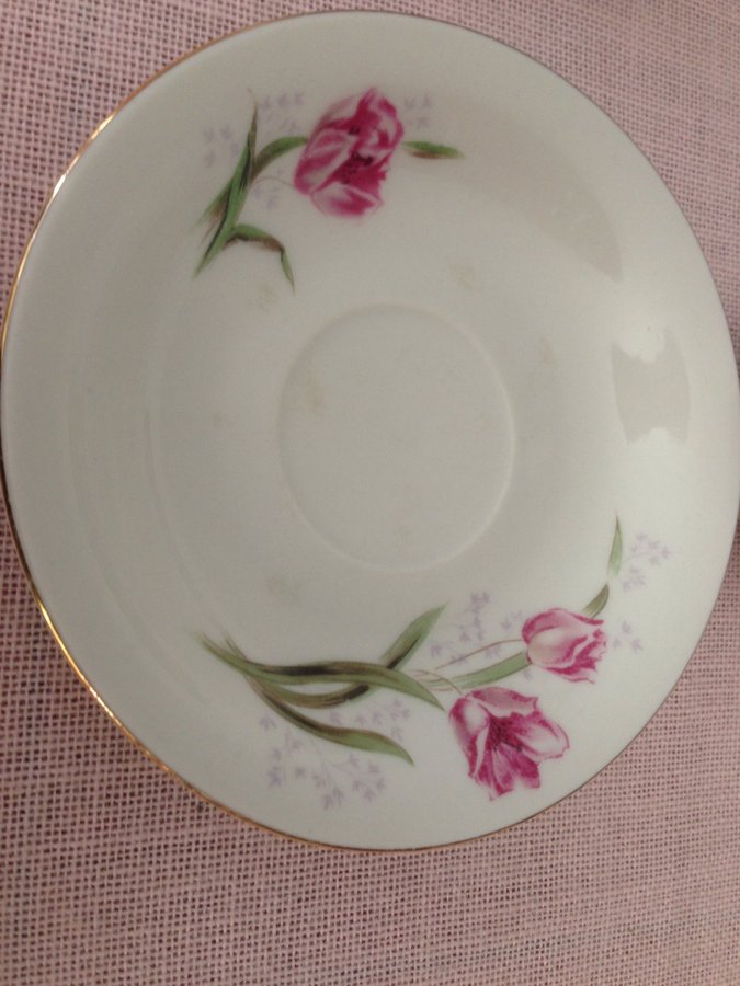 Vintage 4 st moccakoppar espressokoppar med fat  Hebei Porcelain  Kina