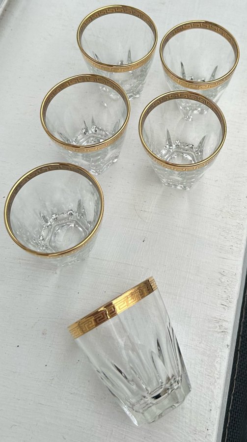 Exklusiv Samling Vintage Likörglas med Guldkant – 6 St