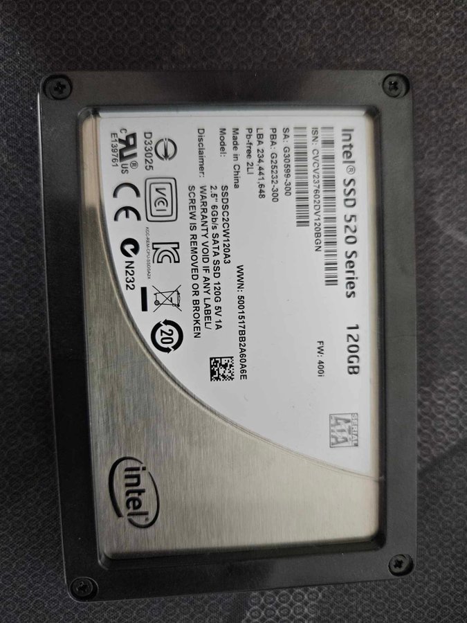 Intel® SSD 520 Series 120GB 25" SATA 6Gb/s
