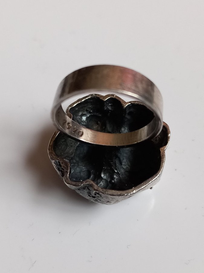 Modernist RING Martti VIIKINNIEMI Finland silver 830 stl 165 retro 1970 121 g