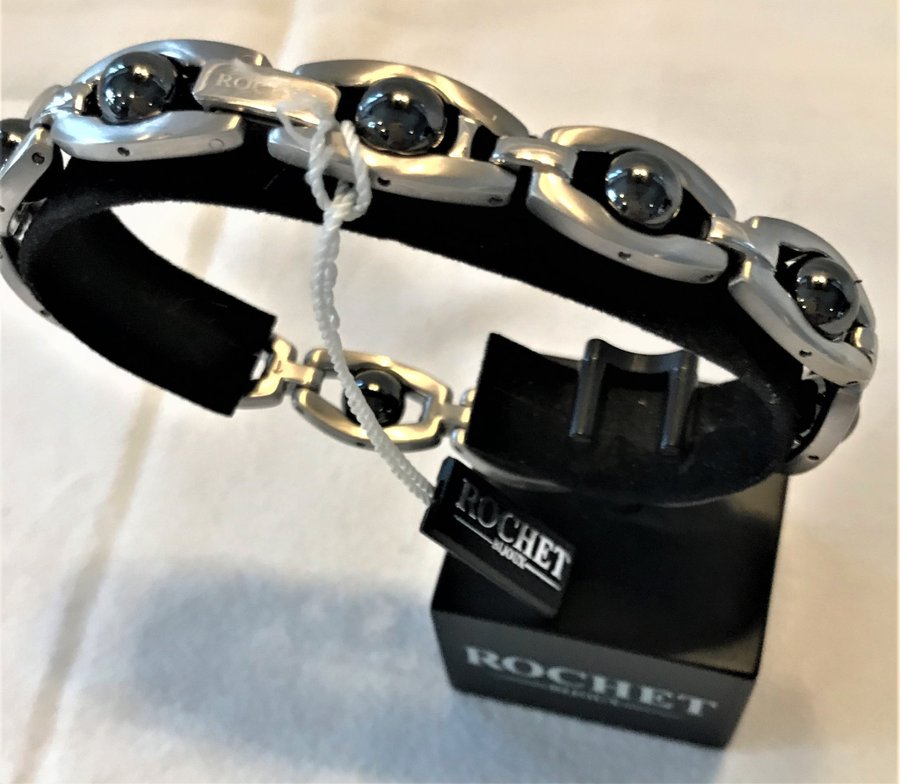 "ROCHET" Armband i nickelfritt stål HEMATITE