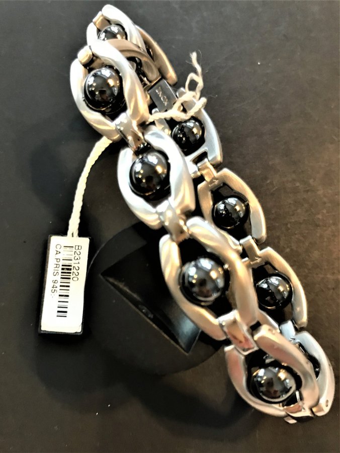 "ROCHET" Armband i nickelfritt stål HEMATITE