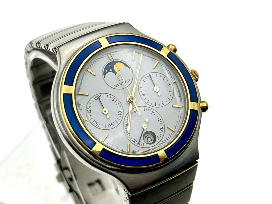 Eterna Airforce Moonphase Chronograph Steel/18k Gold Watch