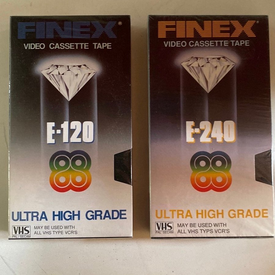 2 st Finex VHS-kassetter E-120  E-240