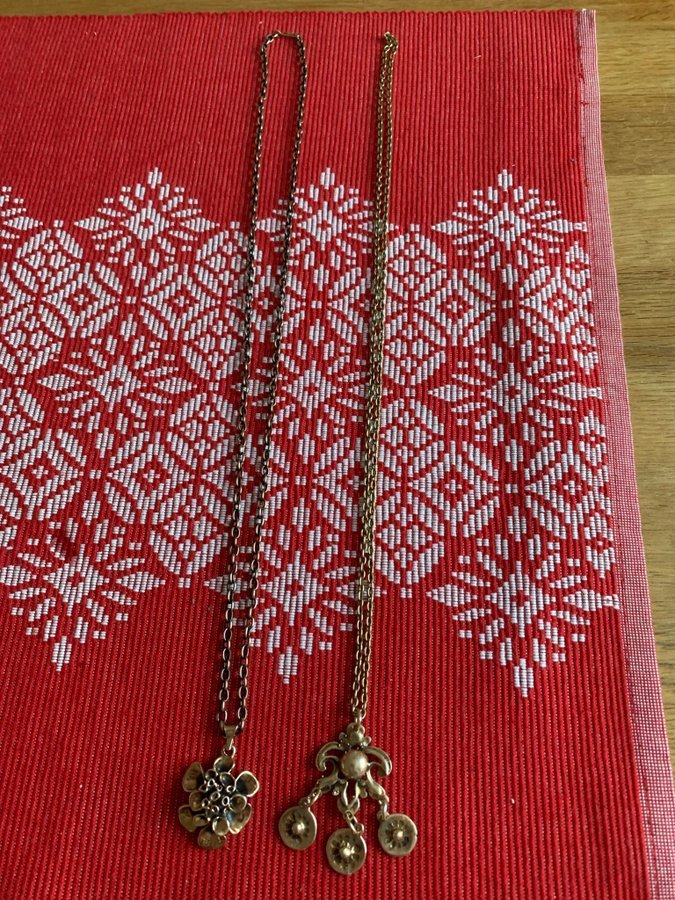 Vintage 2 st Halsband i brons från Finland 60/ / 70 -tal