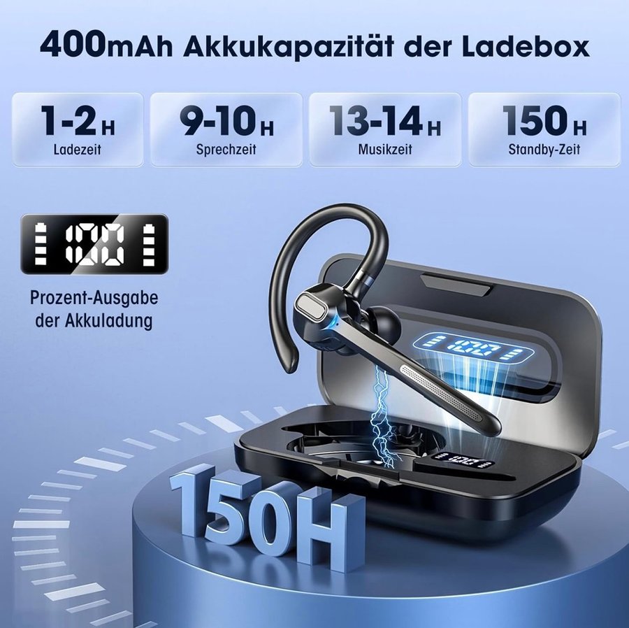 Bluetooth-headset Bluetooth-headset med mikrofon 65 dagars passningstid 10