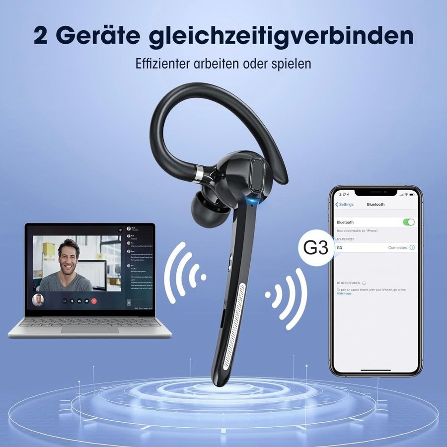 Bluetooth-headset Bluetooth-headset med mikrofon 65 dagars passningstid 10