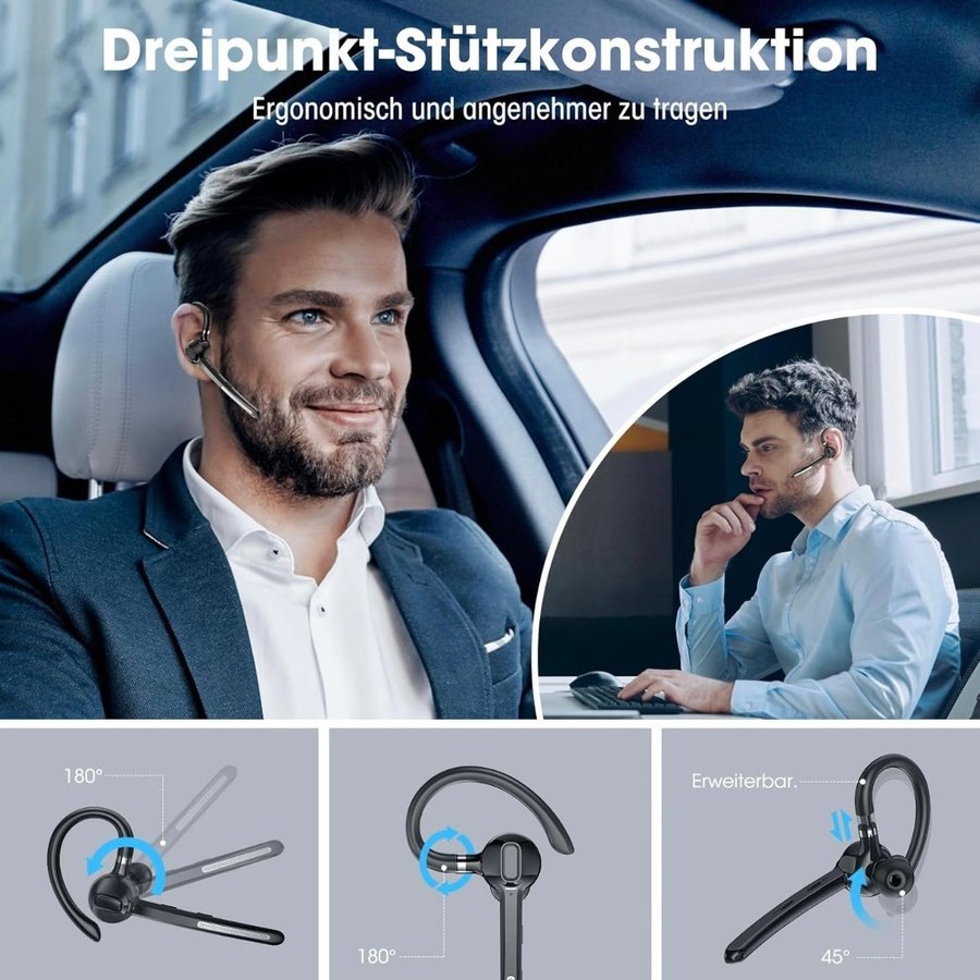 Bluetooth-headset Bluetooth-headset med mikrofon 65 dagars passningstid 10