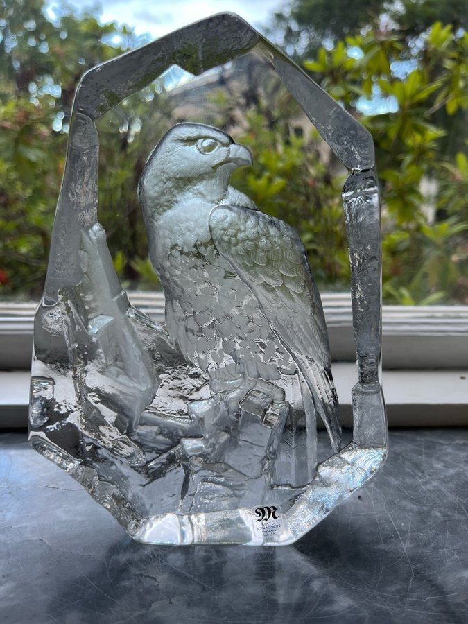 Glasskulptur / glasblock Målerås Mats Jonasson