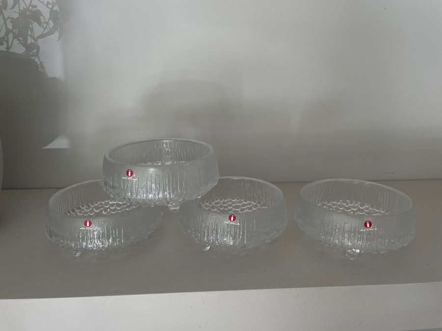 Iittala 4 st skålar Ultima Thule Tapio Wirkkala nyskick