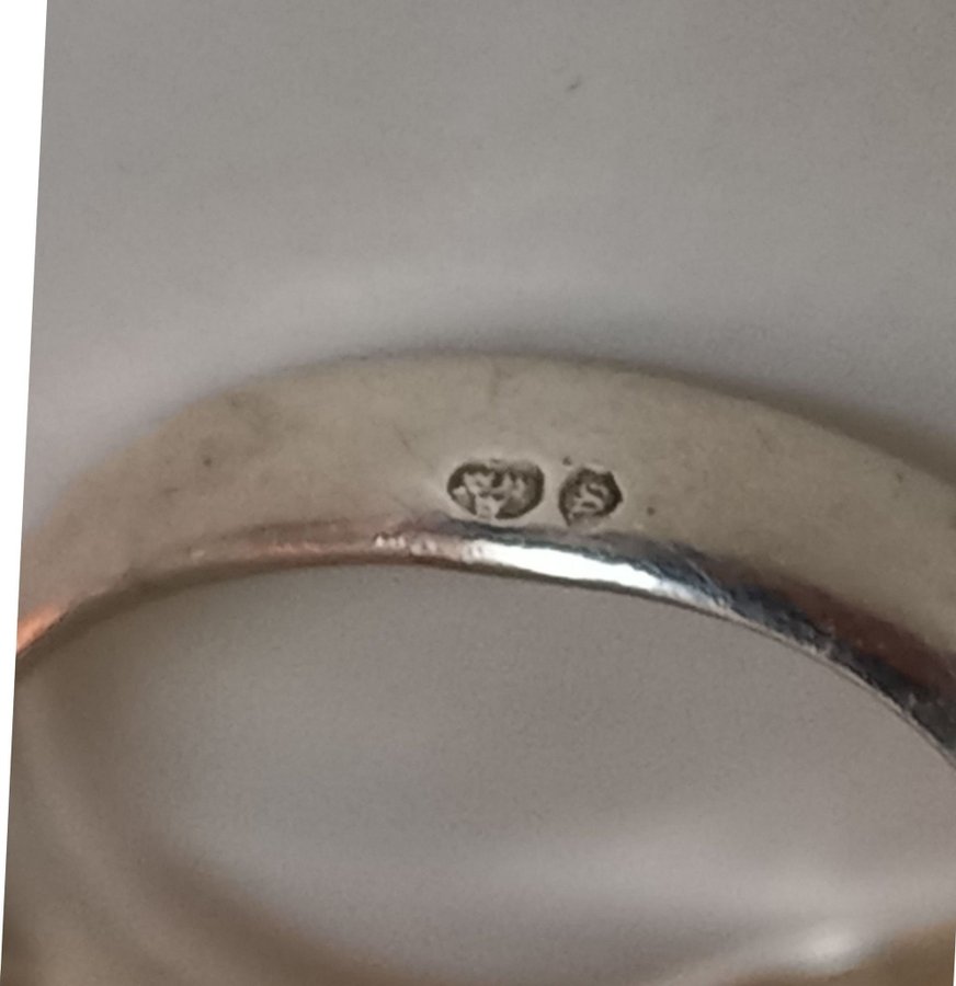 Snygg RING äkta silver 835 BERGKRISTALL kuddslipad stl 165