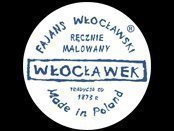 Fat Handmålad Koboltblått från Polen-FAJANS Wloclawek Mått 16 x 10 cm VINTAGE