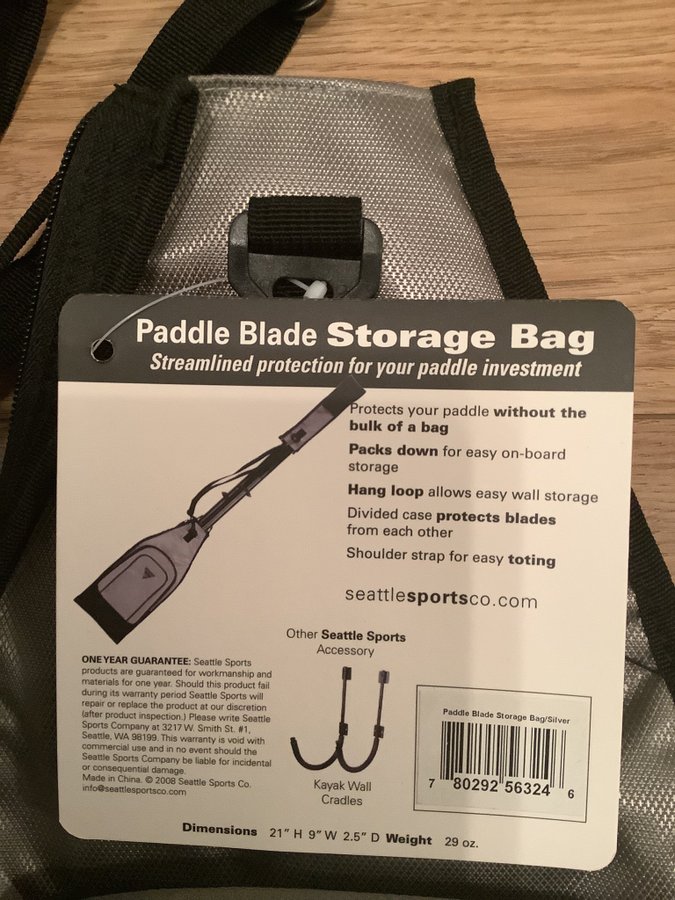 Kajak paddel förvaringsväska Kayak Paddle Storage Bag Seattle Sports blade bag