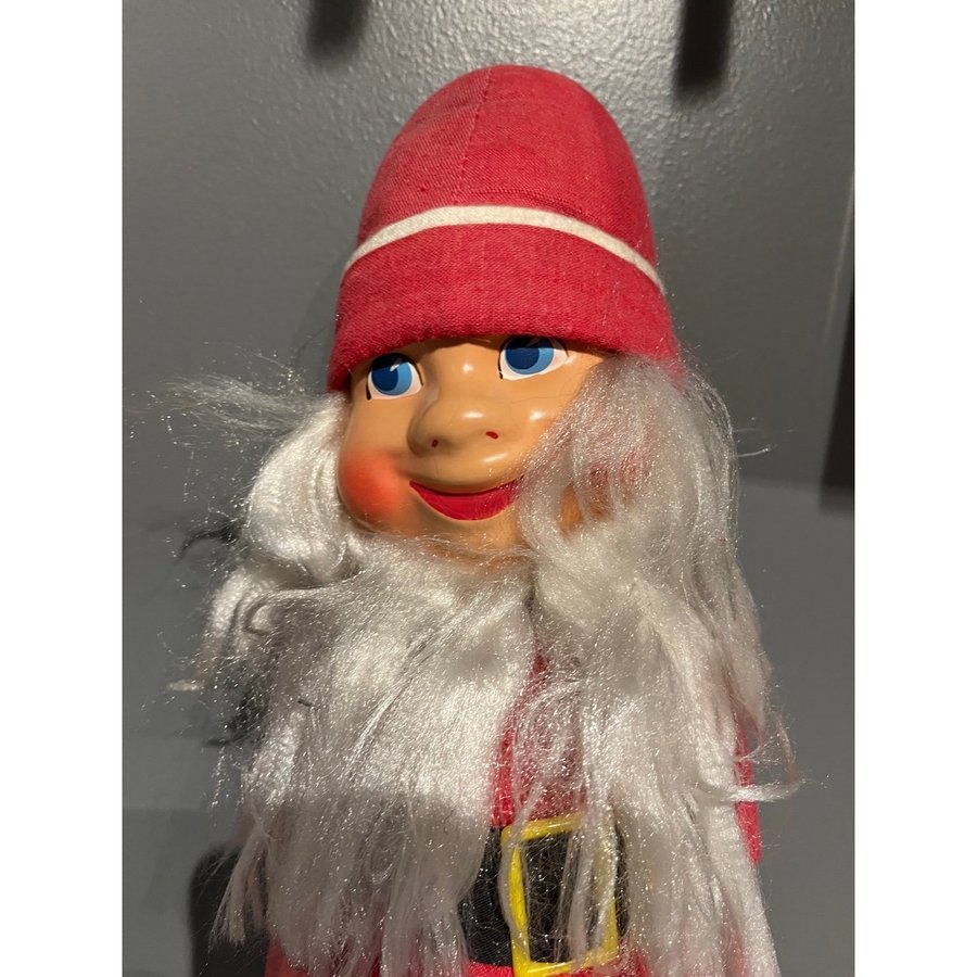 Stor gammal retro teater tomte 50cm hög tomte tyg docka