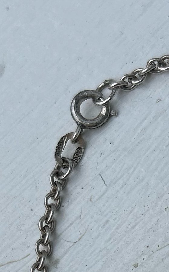 äkta silver halsband med hjärt hänge