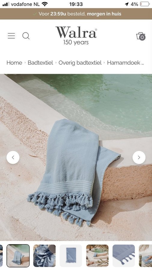 Lightblue Hammam towel 100x180 in 100% cotton