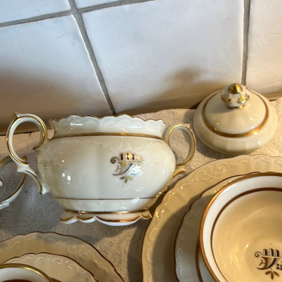 Rörstrand Tanja kaffeservis med guldkant 18-delar Retro Vintage